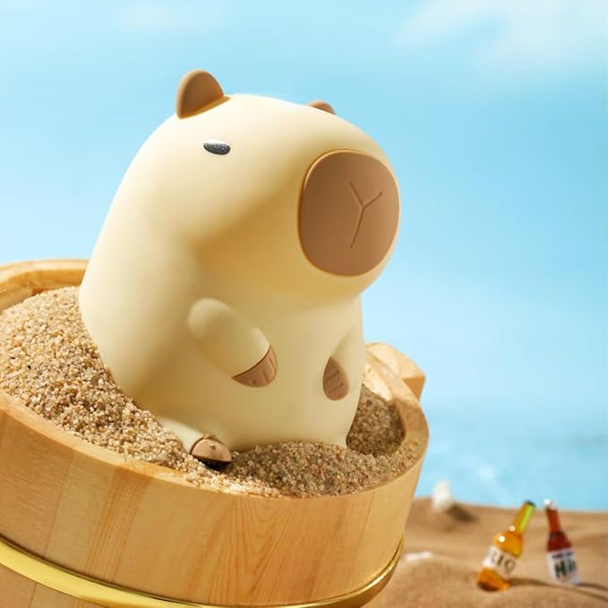 ATSUI Cute Capybara Night Light, LED Squishy Novelty Animal Lamp, Food Grade Silicone, 2 Level Dimmable, Breastfeeding Nursery Nightlight for Room Decor, Funny Gifts Stuff for Boys Girls Baby Children