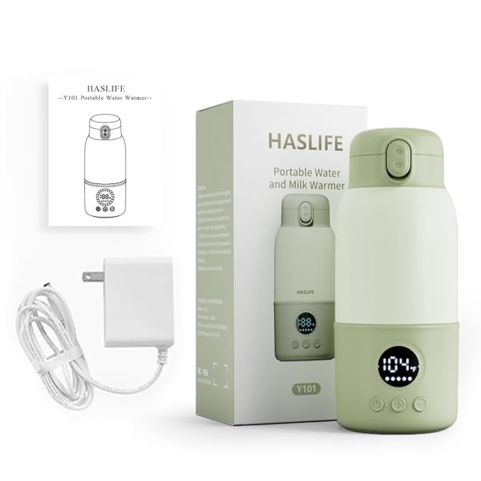 Portable Bottle Warmer for Travel, 2-Min Fast Heating Baby Bottle Warmer,12.8oz Formula Container to Go for Breastmilk, Formula Dispenser with Long-Lasting Keep Warm Function