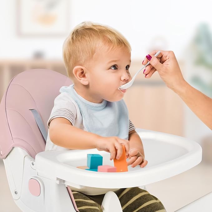 6-in-1 Foldable Baby High Chair for Babies & Toddlers – Adjustable Height & Recline, 5-Point Safety Harness, Removable Tray | Portable Highchair, Space-Saving & Easy Clean | Silla de Comer para Bebé