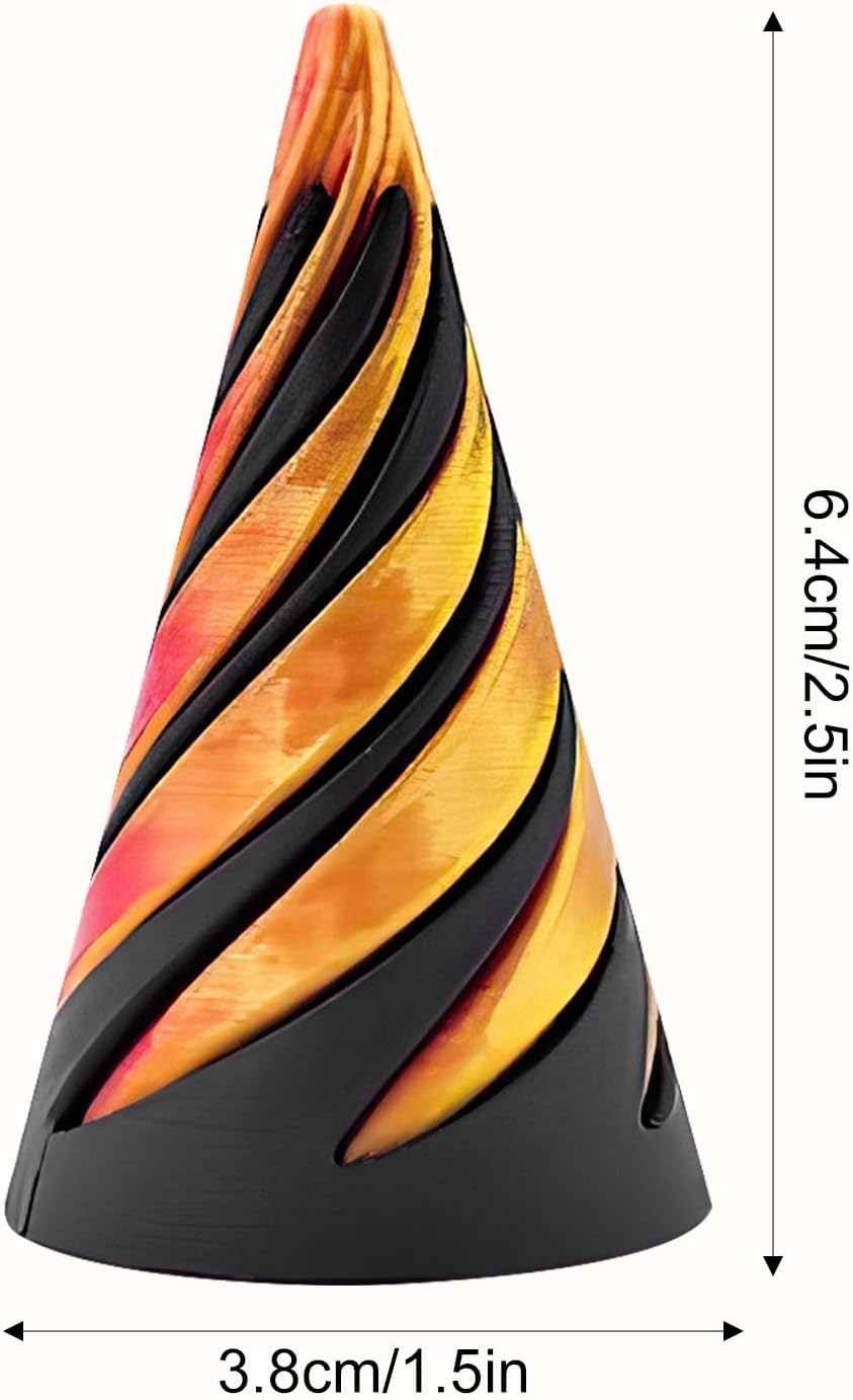 Impossible Cone Spiral Cone Fidget Toy Impossible Pyramid Crossing Sculpture Crossing Pyramid Fidget Toy Mini Vortex Illusion Cool 3D Printing Figurine