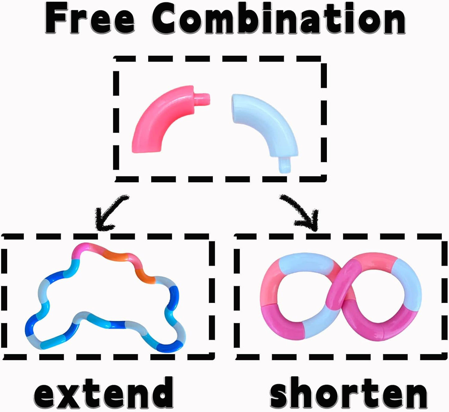 Random Multicolored Quiet Fidgets Toys for Unique Fidget Experience, Anti Anxiety Sensory Toys Combine into Pop Fidgets Shapes, Relax Therapy Educational Toy for ,Party Supplies (36)