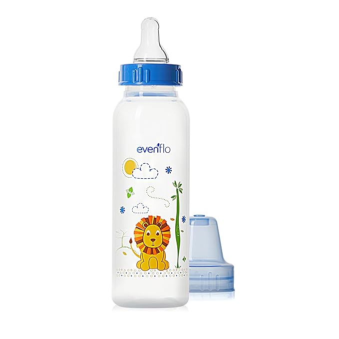 Evenflo Feeding Classic Prints Polypropylene Bottles for Baby, Infant and Newborn - Blue/Green/Teal, 8 Ounce (Pack of 36)