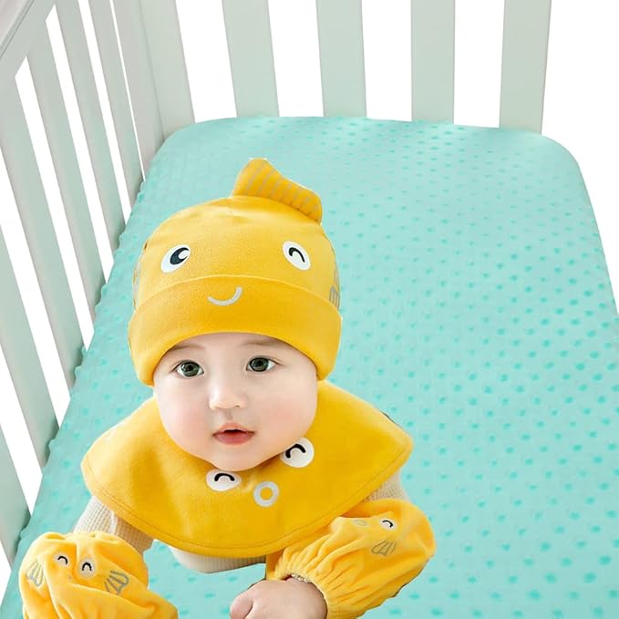 Dot Bassinet Sheet Set 2 Pack Stretch Fitted Cradle Sheets,Ultra Soft Thick Universal Fit Oval Rectangle Hourglass Pad/Mattress, for Baby Girls and Boys Grey Green