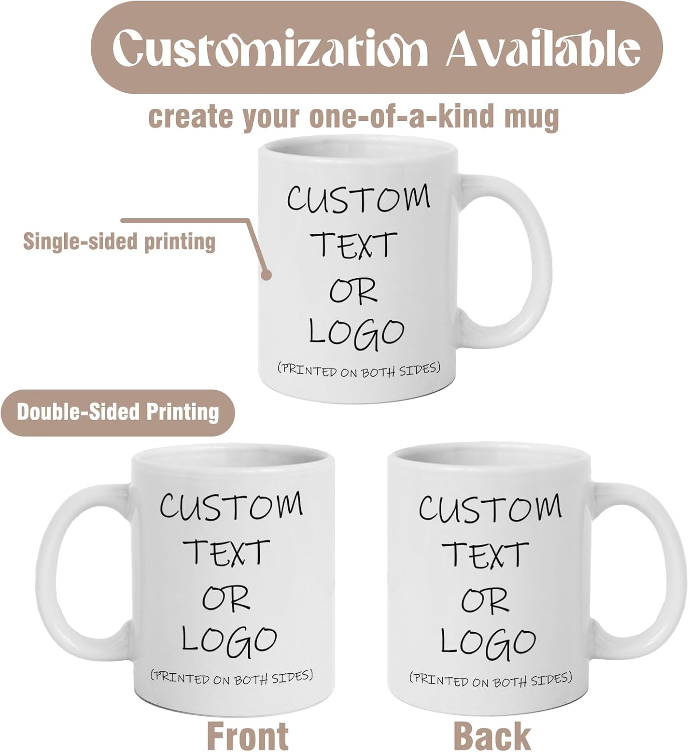 Custom Photo & Text Mug Add Personalized Text, Upload Your Image Personalized 11.5oz Mug Choose From Various Designs The Suitable Gift for Parents (C01 TEXT)