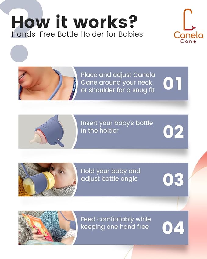 Adjustable Baby Bottle Support – Assist Feeding Tool for Parents, Non-Slip & Ergonomic Design, Fits Standard & Wide-Neck Bottles(Blue)