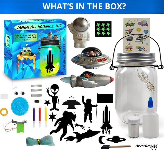 Make Your Own Space Night Light & DIY Robotic Kit Best Present for Boys Ages 6 7 8 9 10 11 12 Years Old, Kids STEM Projects, Arts and Crafts for Boys & Girls, Experiment Kit Gifts Ideas