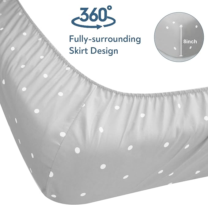 Crib Sheets for Boys 4 Pack, Fitted Baby Crib Sheet Neutral 52" x 28" for Standard Crib and Toddler Bed Mattress, Soft and Breathable Kid Toddler Sheets for Girls Boys, Grey