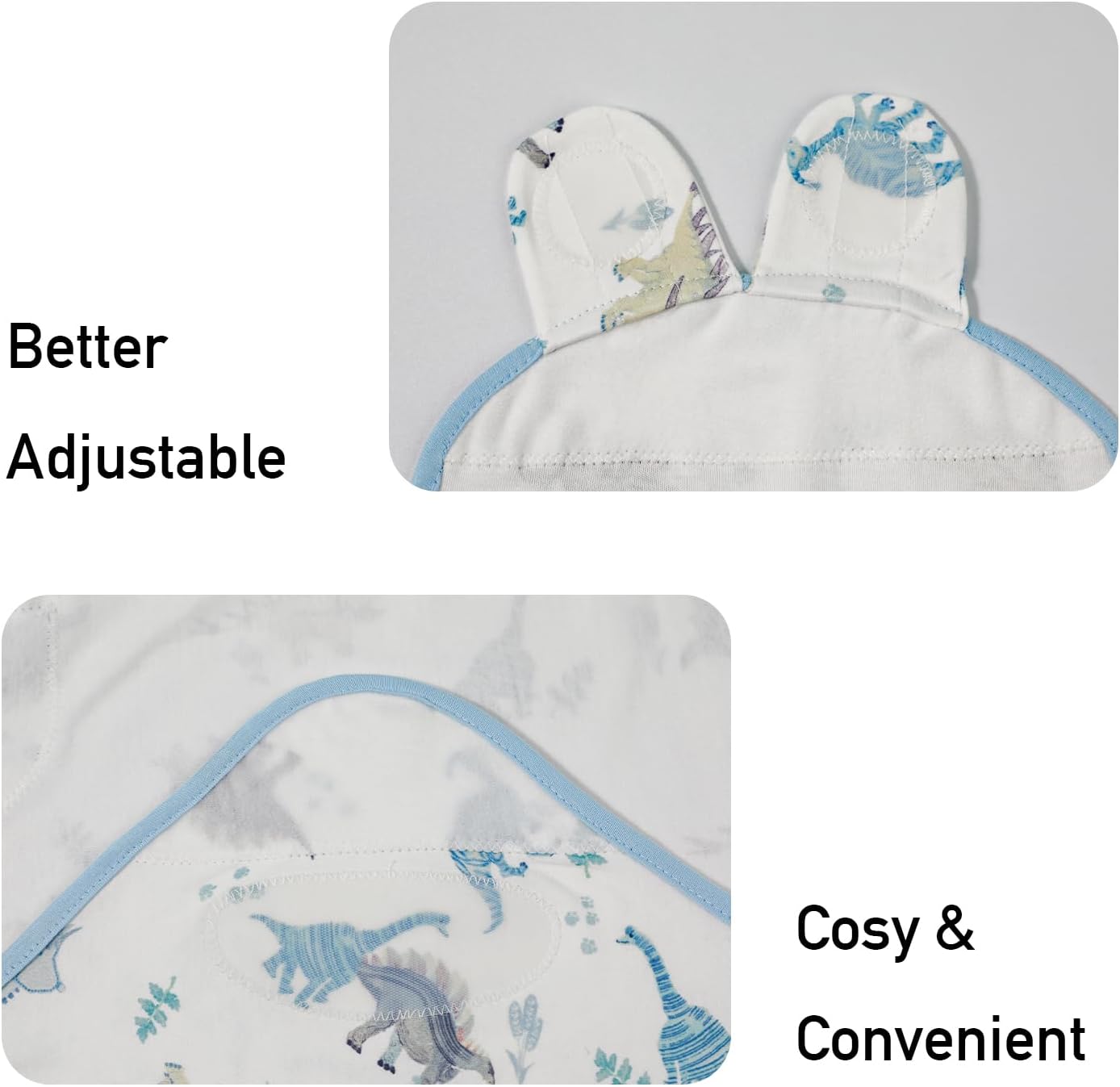 Baby Swaddle Sacks, 3-Pack Newborn Organic Cotton Swaddle Wrap, Adjustable Swaddling Blankets, Nursery Swaddling Essentials for Newborn 0-3 Months, Infant Shower Items Gift (Dinosaur & Forest)