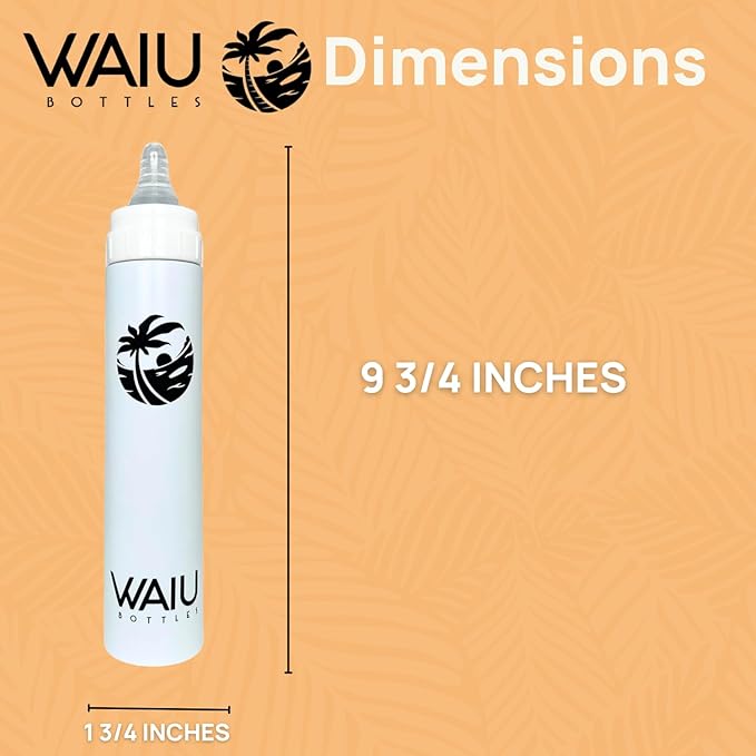 Versatile Waiu Insulated Baby Bottle | 4 oz & 6 oz Sizes | Keeps Drinks Hot for 8 Hours, Cold for 24 Hours | BPA-Free | Multiple Colors Available (White, 6 oz.)