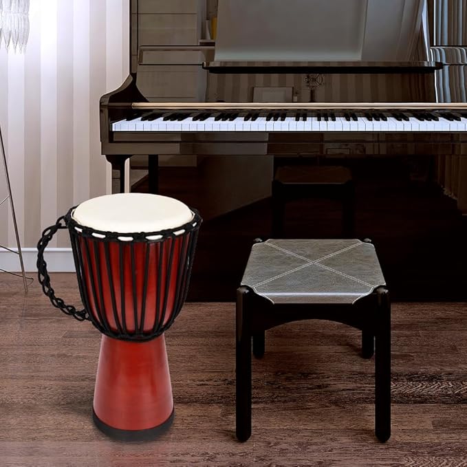 ArtCreativity 16 Inch Wooden Djembe Drum Set with Sticks, Rustic Brown Wood African Drum Design, Fun Musical Instrument for Kids and Adults, Great Gift Idea