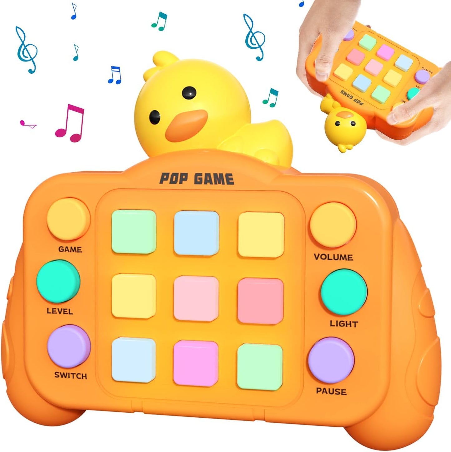 Quick Push Pop Game Fast Push Bubble Game Console Pop Game Fidget Toys Light up Pop Game for Kids and Adults, Birthday Gift