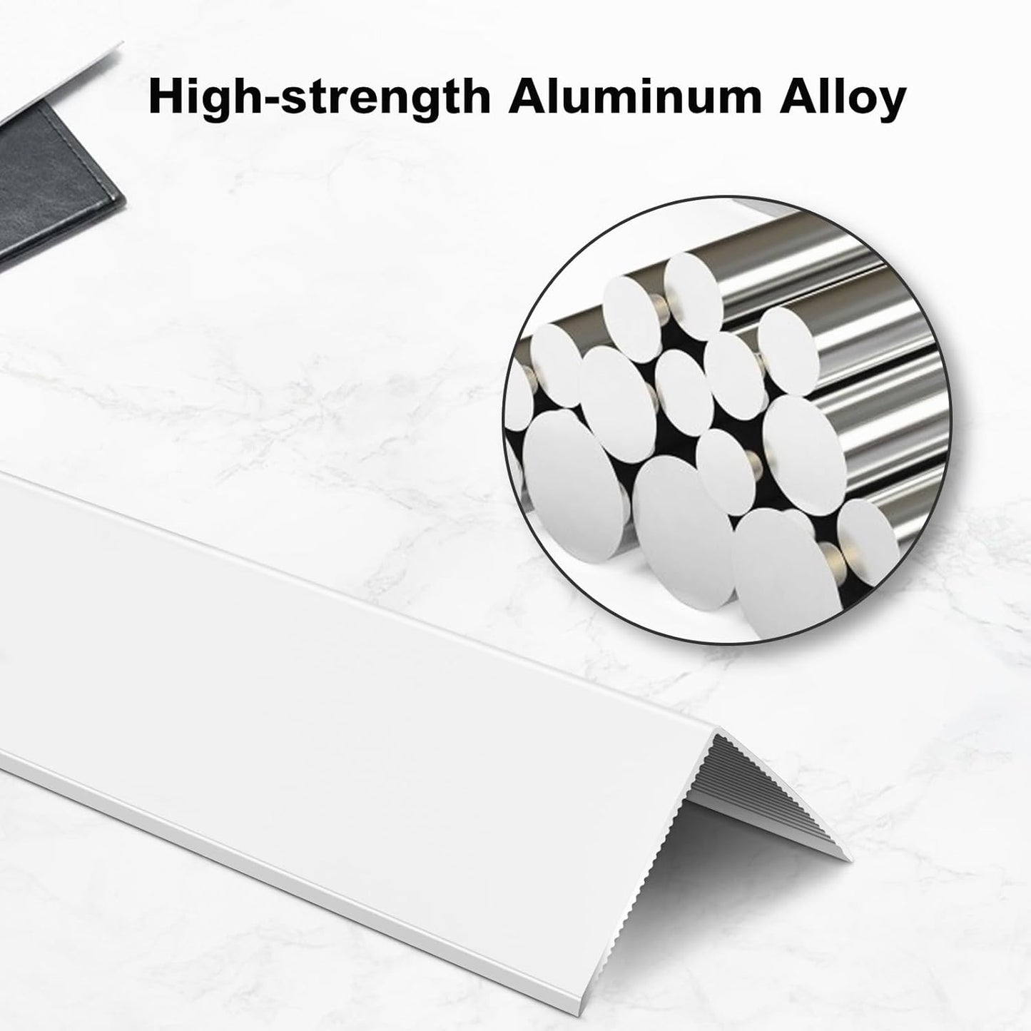 Aluminium Alloy Metal Corner Guards 10 Pcs Wall Corner Protector 0.6" x 0.6" x 48" Wall Corner Protection Decoration White Pack of 10 Corner Guards 20 Ga/1 mm Thickness