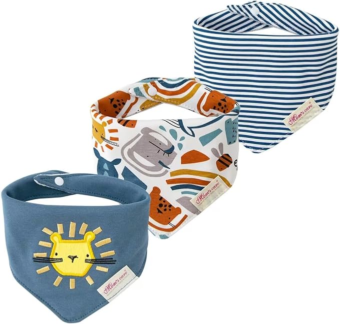 JN&LULU 3 Pack Newborn Baby Bibs Bandana Drool Bibs for Drooling Cotton Baby Gifts