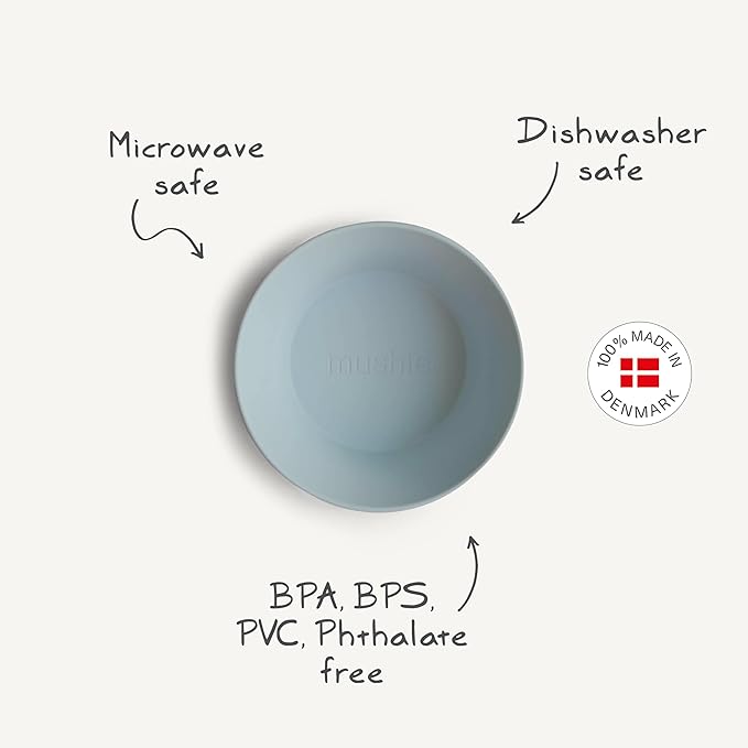 mushie Round Dinnerware Bowls for Kids | Made in Denmark, Set of 2 (Soft Lilac)