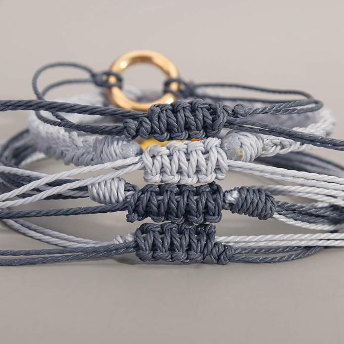 FANCY SHINY Sunflower String Bracelet Boho Braided Rope Wrap Bracelets Cute Summer Beach Surfer Jewelry for Women Christmas Gifts