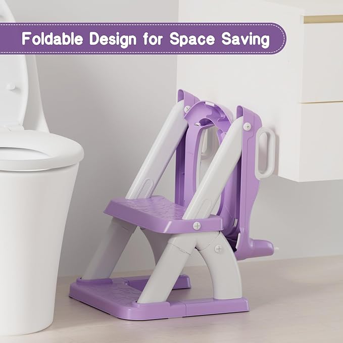 Potty Training Seat, Toddler Toilet Seat for Kids Boys Girls, 2 in 1 Potty Training Toilet for Kids, Splash Guard Anti-Slip Pad Step Stool, Adjust High Potty Chair for Toddler Kid Boys Girls