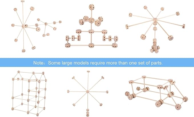 Wooden Building Blocks for Kids, STEM Preschool Learning Toys for Children, Educational Creative Construction Gift for Boys and Girls, 60 Pcs