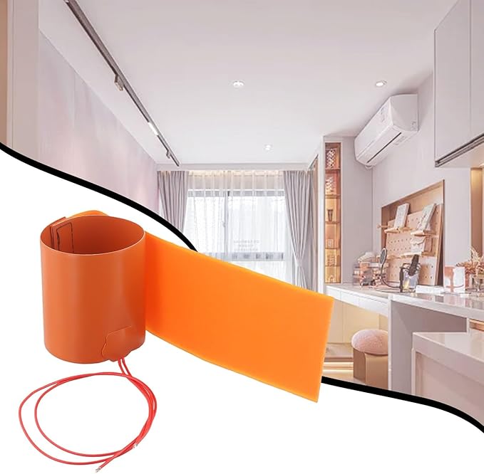 12V 240W Flexible Silicone Heating Mat Pad Element Bottle Heater Orange 10x30cm with 50cm Cable for Cars Trucks