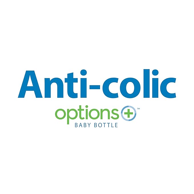 Dr. Brown's Natural Flow Anti-Colic Options+ Narrow Baby Bottles 4 oz/120 mL, with Level 1 Slow Flow Nipple, 3 Pack, 0m+ Blue