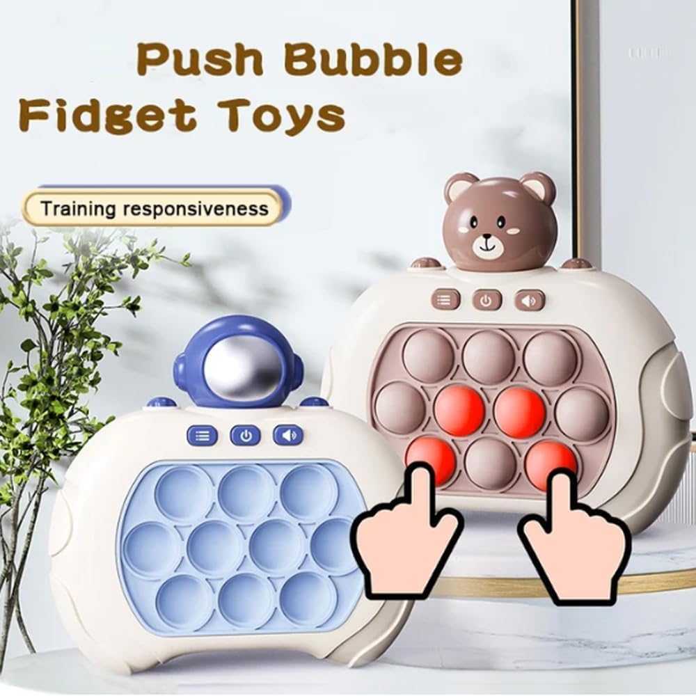 Upgrade Quick Push Toy with Lights, Fast Push Bubble Game Fidget Sensory Toys, Pocket Game for Kids Children's Decompression Breakthrough Puzzle Game Machine