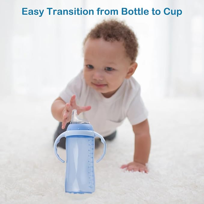 4Pack Replacement Silicone Spout Compatible with NUK, Soft Spout Replacement for NUK Active and Learner Cups, Easy Transition from Bottle to Cup, No Spill for Sippy Cup Nipples