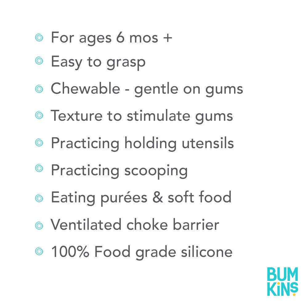 Bumkins Disney Baby Utensils Set, Chewtensils Silicone Spoons for Dipping, Self-Feeding, Baby Led Weaning, Trainer Learning First Stage Stage Eating, Fork and Spoon, Babies 6 Months, Winnie the Pooh