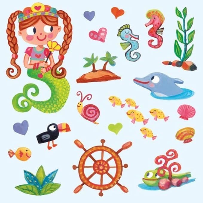Peaceable Kingdom Sticker Fun! Mermaid Reusable Sticker Tote