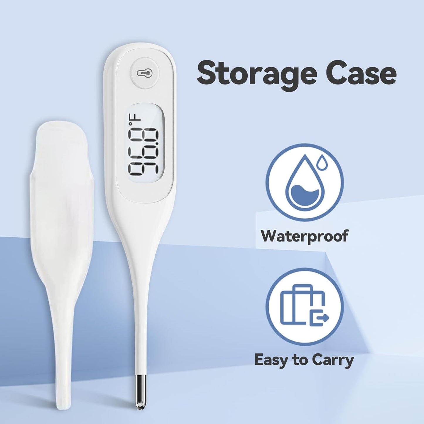 Berrcom Digital Thermometer for Adults and Kids, Medical Thermometer for Fever 10 Second Reading Armpit Thermometers with Fever Alarm