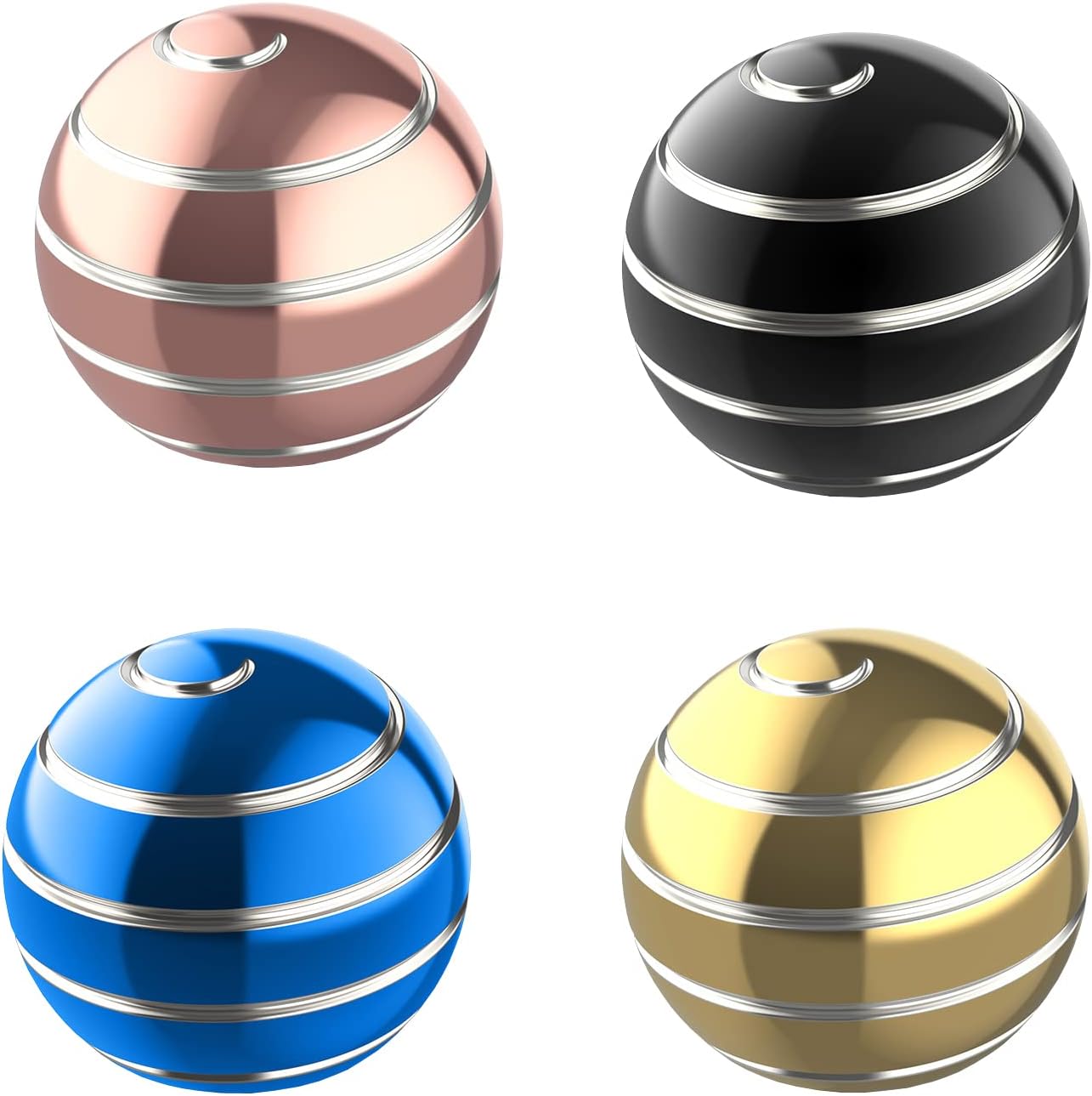 Kinetic Desk Toy Ball, 1.54'' Kinetic Desktop Spinning Toys, Optical Illusion Fidget Toys Gadgets for Adults Office Anxiety, ADHD (39MM, Black-A)