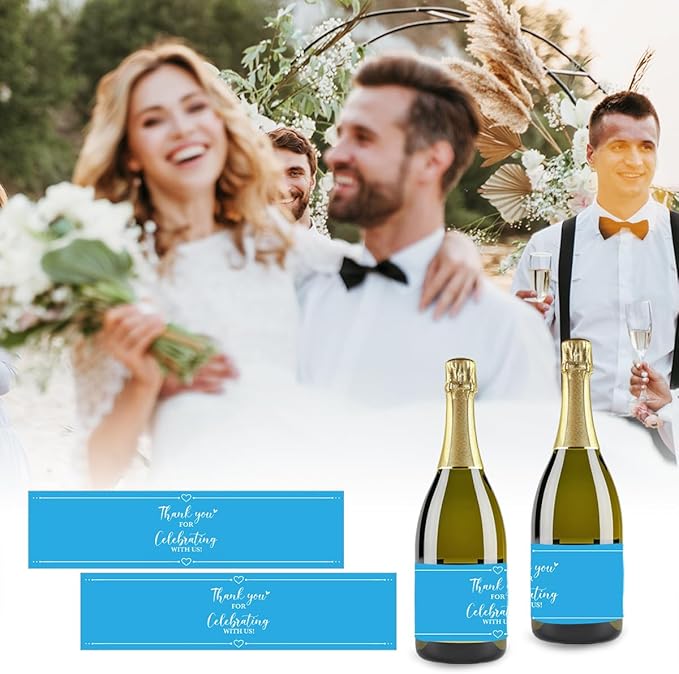 100PCS Wedding Water Bottle Labels Waterproof Greenery Floral Wraps Sticker for Water Bottle Baby Shower Bottle Label for Bridal Shower Party Thanks A16