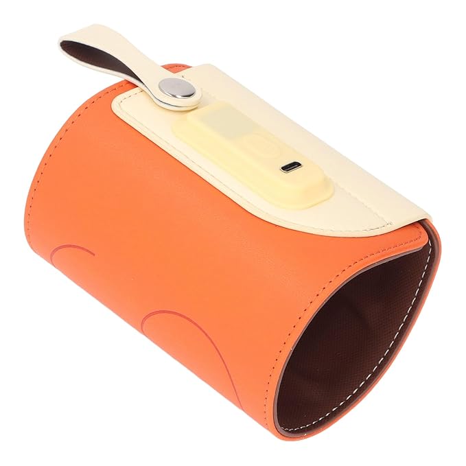 PU Material, 5 Temperature Settings, USB Powered Bottle Warmer for Travel, Long Lasting Warmth with LCD Display
