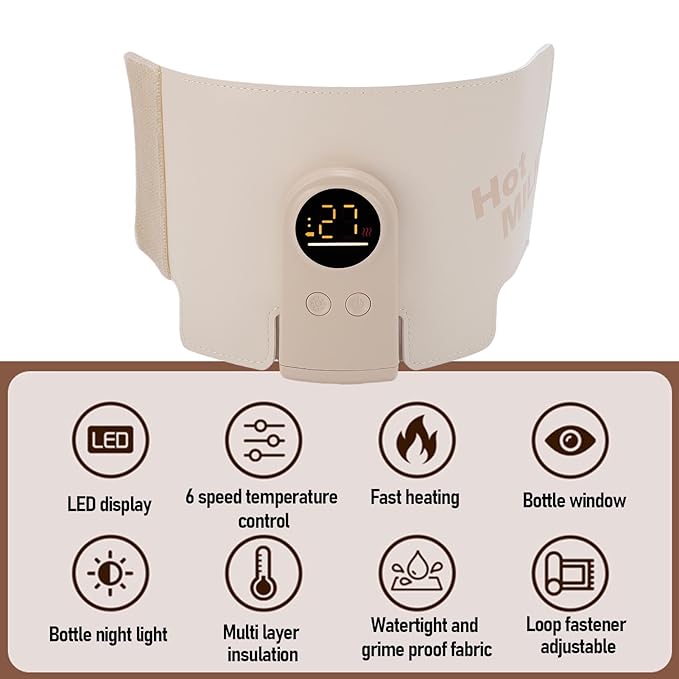 Portable Bottle Warmer for Travel,USB Type C Universal Cordless Accurate Temperature Control 6000mah8000mah10000 for Travel, Car, Outdoor (8000mah)