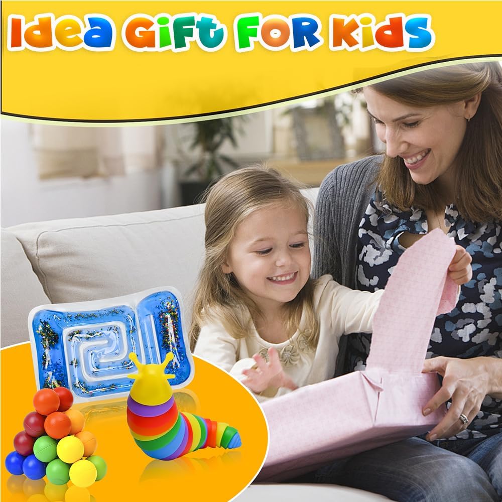 3Pcs Sensory Toys for Autistic Children Set, Autism Fidget Toys Pack Calm Down Travel Essential for Kid Toddler Age 3 4 5 Years, ADHD Stress Anxiety Christmas Stocking Stuffer for Boys Girls