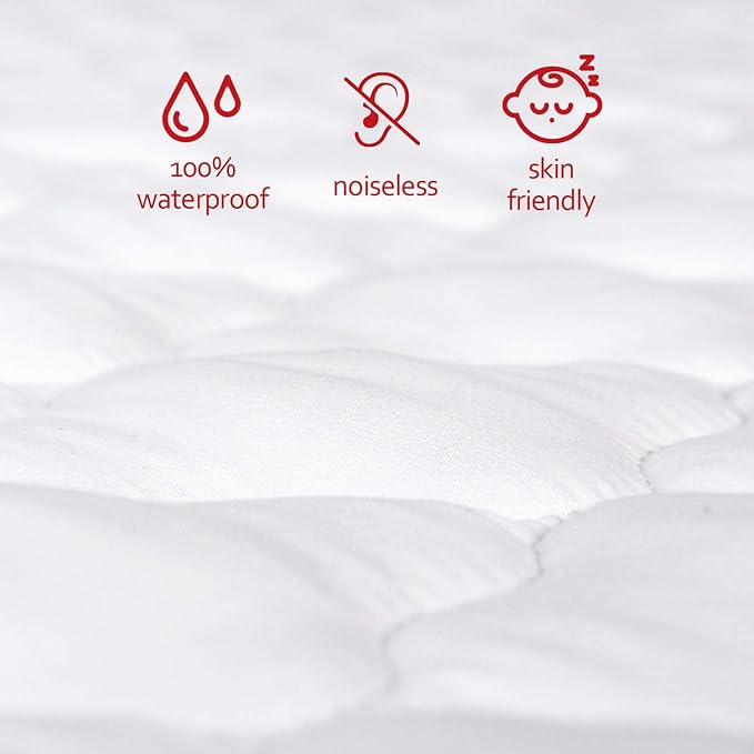 Waterproof Crib Mattress Protector, Cotton Fabric Toddler Mattress Sheets, Crib Sheets for Boys and Girls