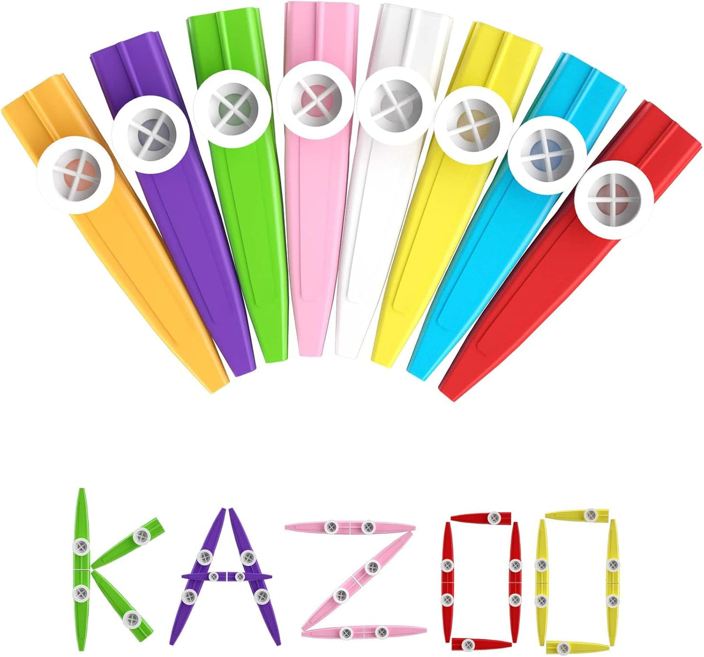 120 pcs 8 Colors Plastic Kazoos Musical Instruments for kids, Operation Christmas Child Shoebox Bulk Items, Perfect for Fun Gathering & Gift Price Party Favor Gift Bag Fillers
