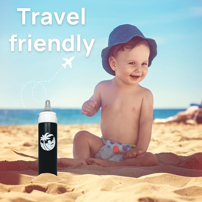 Waiu Insulated Stainless Steel Baby Bottle BPA-Free | Keeps Drinks Hot for 8 Hours, Cold for 24 Hours | 4 oz. (Black)