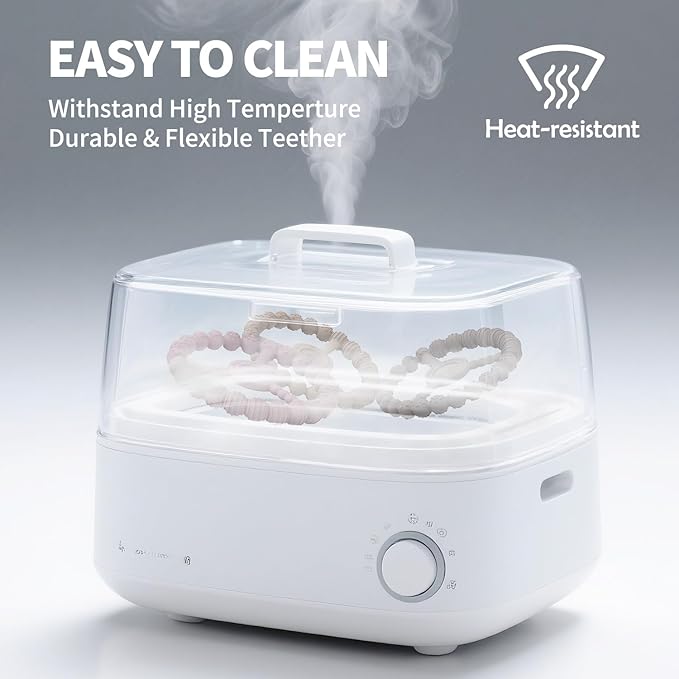 Baby Teething Toys 3-6 Months, 3 Pack Silicone Teething Rings for Babies 6-12 Months Relief, Freezable & Easy Grip Teether for Infant 0-6 Months Boys Girls, Kids Easter Gift (Clay DustyRose Brown)