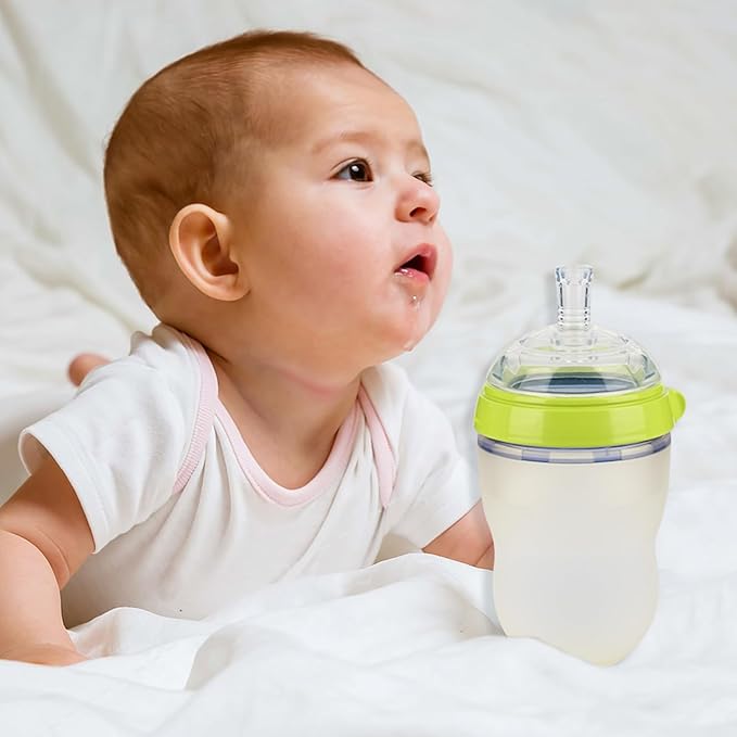 Sippy Straw Cup Nipples for Comotomo Baby Bottles,Food Grade Silicone Straw Top,Variable Flow Soft Nipple,6m+,4-Count