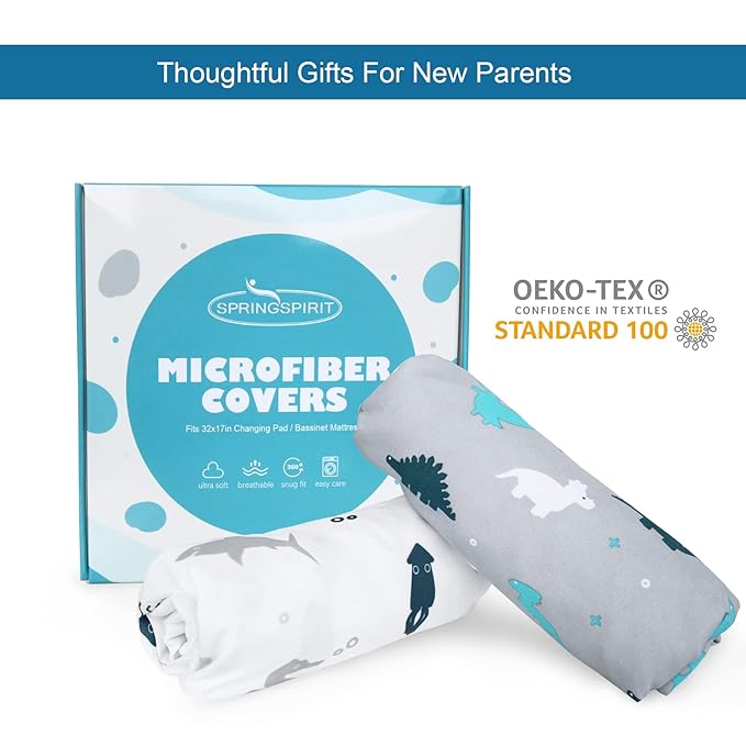 Bassinet Sheet, Bassinet Sheets 2 Pack, Ultra Soft Bassinet Sheets for Baby Boys or Girls Universal Fit for Rectangle, Oval, Hourglass Bassinet Pad/Mattress, Grey