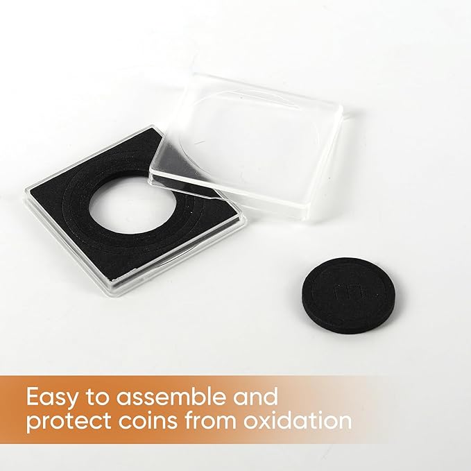 120 Pcs 20-40mm Acrylic Coin Collection Cases with Sponges, Adjustable Coin Holders, Silver Dollar Protection Cases for Collectors, Coin Collection Supplies(20/25/30/35/40mm)