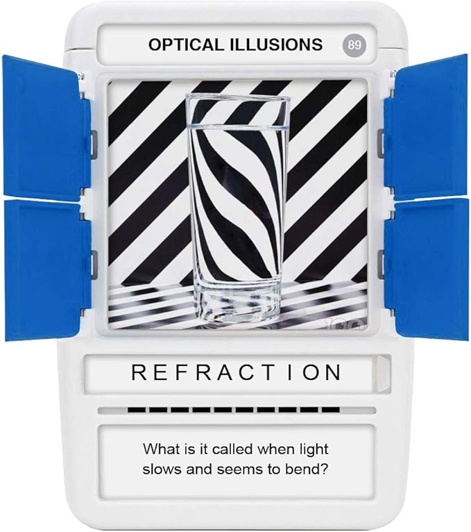 100 PICS Optical Illusions - Perfect Stocking Stuffer for Teens and Kids |100 Mind-Blowing Illusions | Contains 50 Cards in a Slide Reveal case | Ideal Gift for Travel