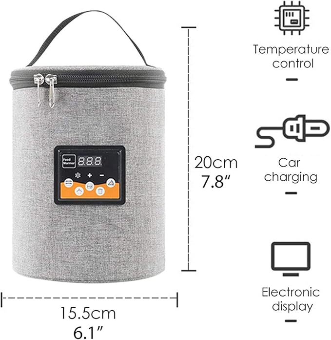Bottle Warmer for Baby Milk,Portable Bottle Heating Bag Car Multi-Functional Bottle Food Warmer Water Warming Bag On The Go Bottle Warmer at Home Or Travel,Temperature Adjustable,3.8L