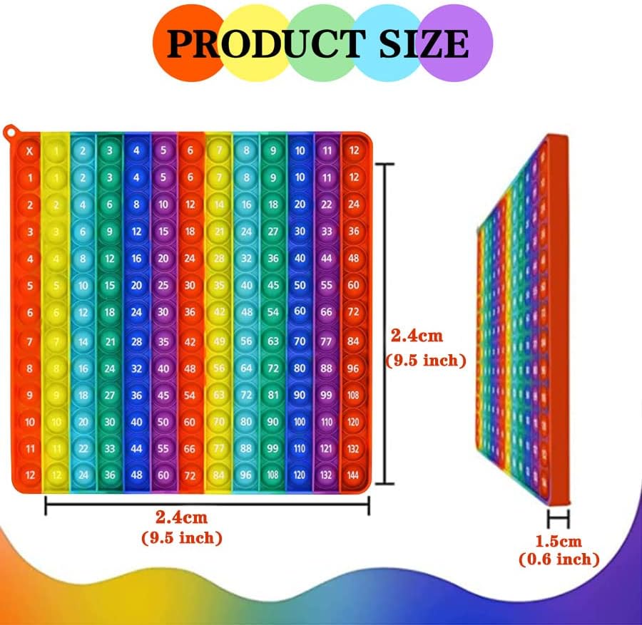 AK-SHIP Multiplication Game Table Bubble Toys Relieve Stress and Anxiety ,Education Various Teaching Operations (Multiplication Table 12*12)