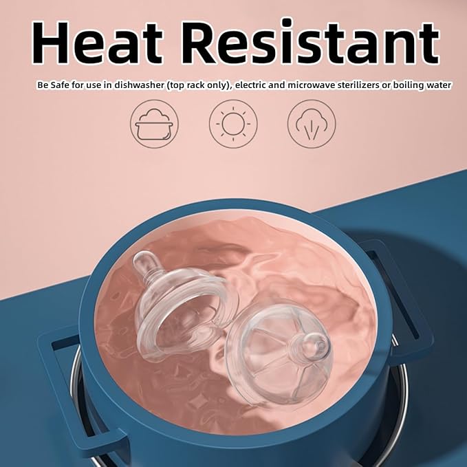 Baby Bottle Nipple, 100% Silicone,Replacement Baby Bottle Nipple for Babies, Newborn,Preemie 0-3 0-6 6-12 12+ Months