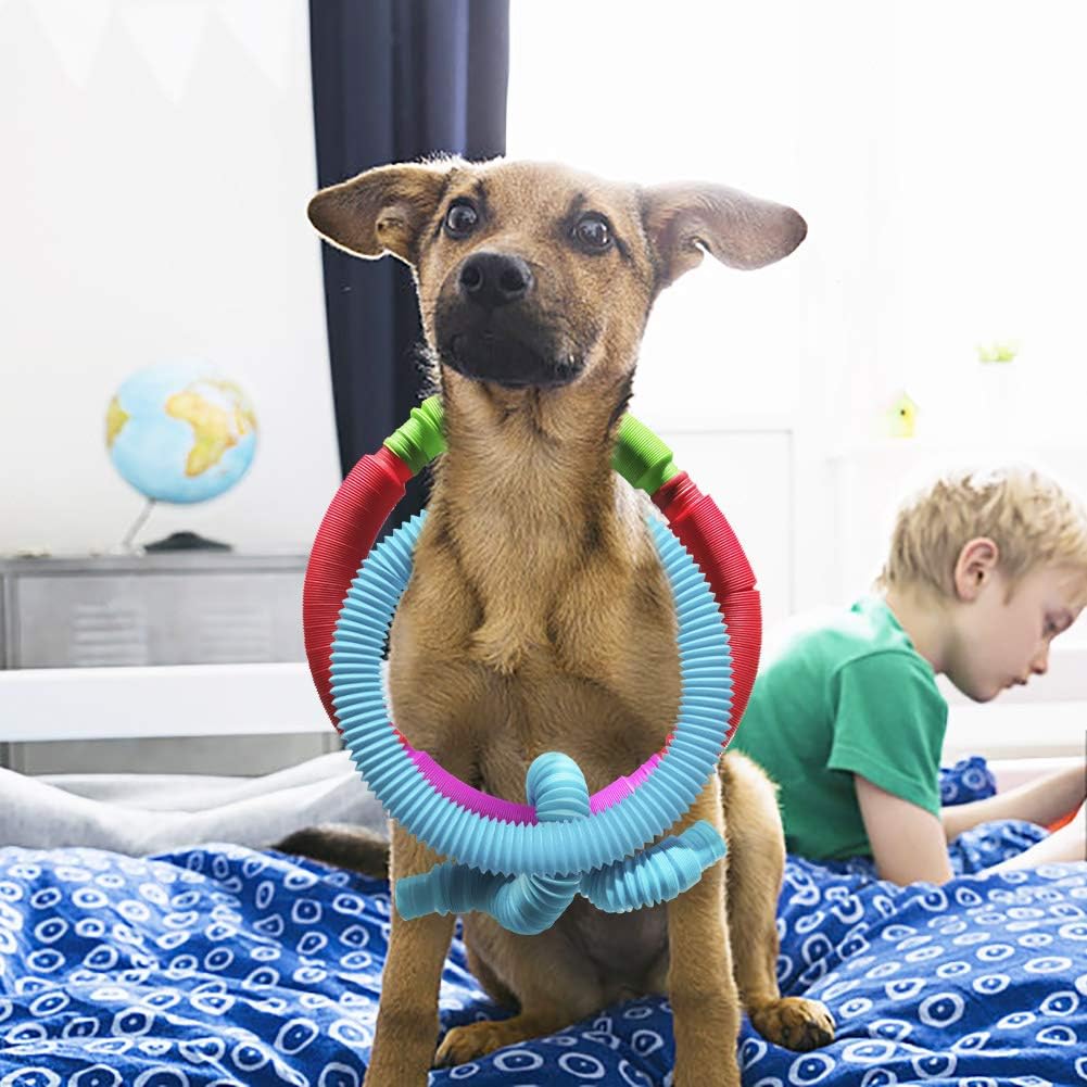 Pop Multi-Color Tubes Sensory Toys for Toddler Kids Learning Toys - 4 Pack