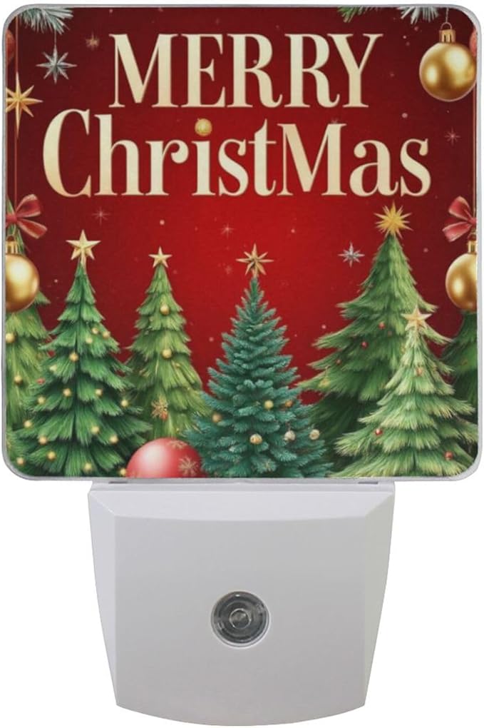 Aslsiy Night Light for Kids Christmas Tree Snowflakes Sparkling (20) Plug in Wall Lamp LED Dusk to Dawn Sensor Energy Saving Nightlight for Boys Girls Men Women