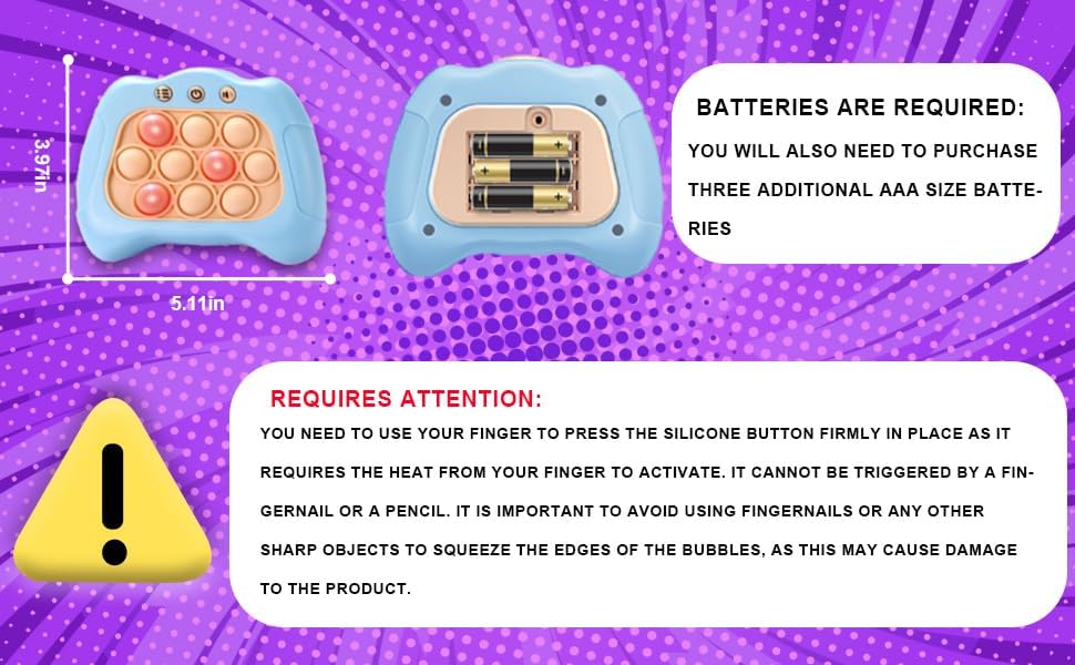 Children Quickly Push Toy Games, Adults Quickly Push Handheld Game Toys, Bubble Pressure pop-up Light Games, Birthday, Boys and Girls Autism Relief, Multiplayer PK