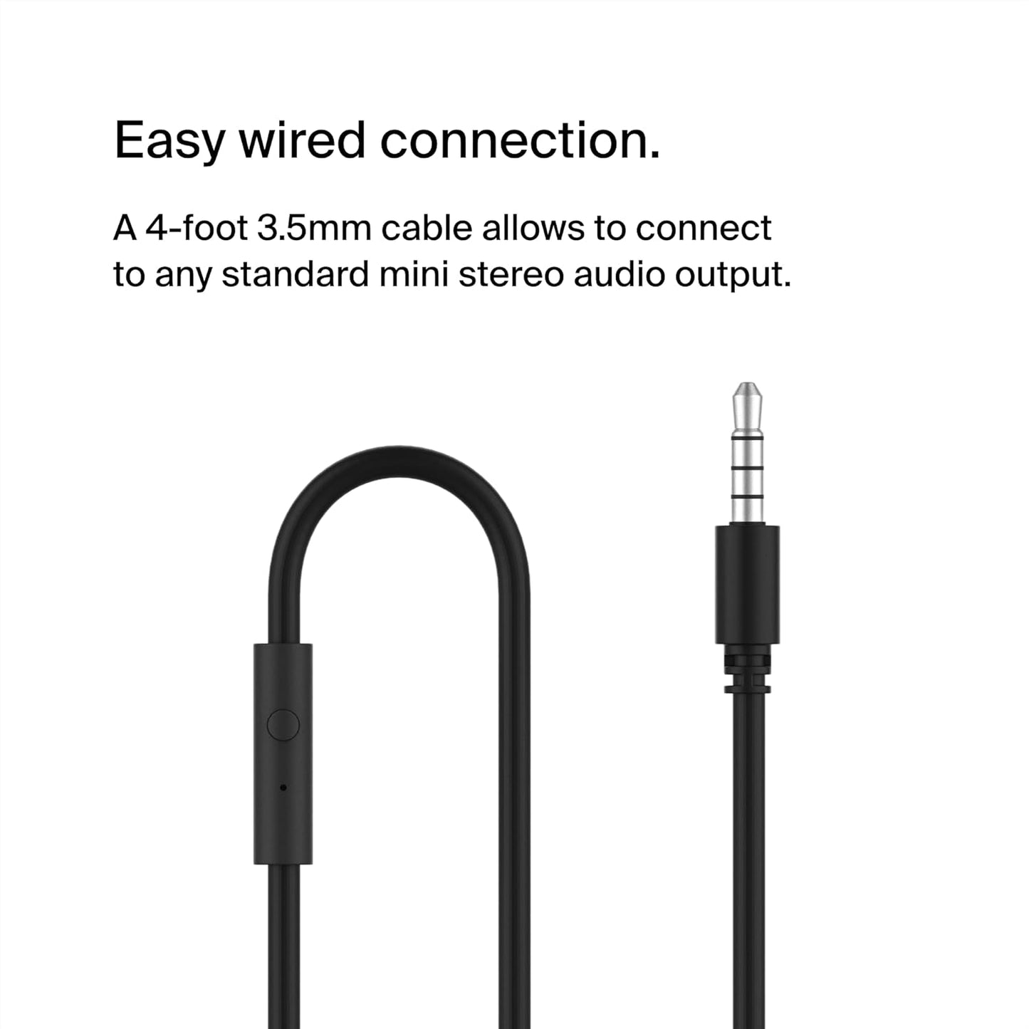 Belkin SoundForm Mini Kids Wired Headphones with Built-in Microphone & Fun Stickers, 85dB Safe Volume Limit – for Online Learning, Travel, Compatible w/iPhone 15, iPad, Galaxy S23, & More - Black