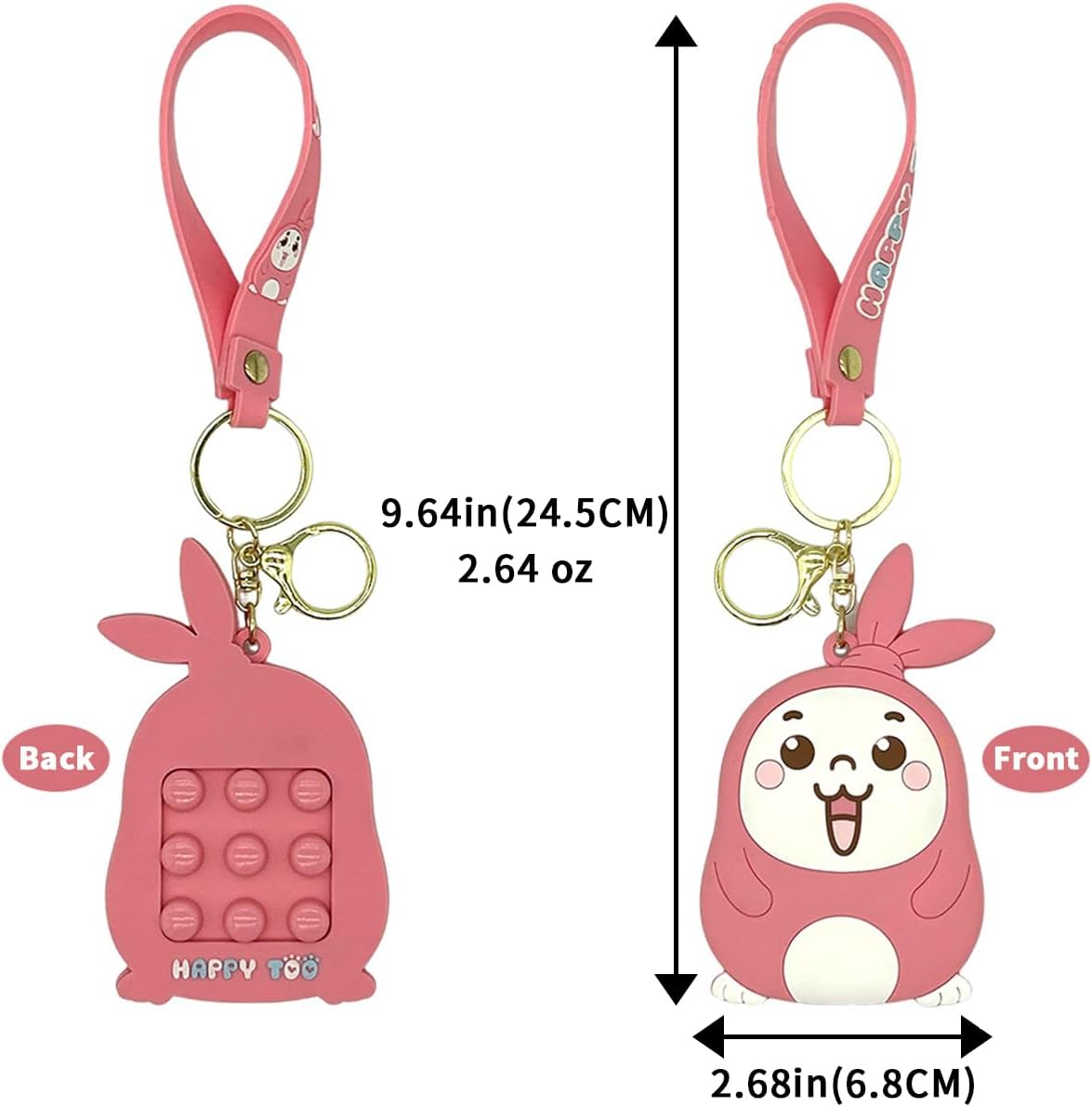 Stress Relief Pop Fidget Rabbit Toy,Adult Stress Reduction Toy, Fingertips Sensory Toy for Autism, Anxiety, ADHD, Office Relaxation, Easter Gift Stuffer, Portable (E-Stress Relief Toy)