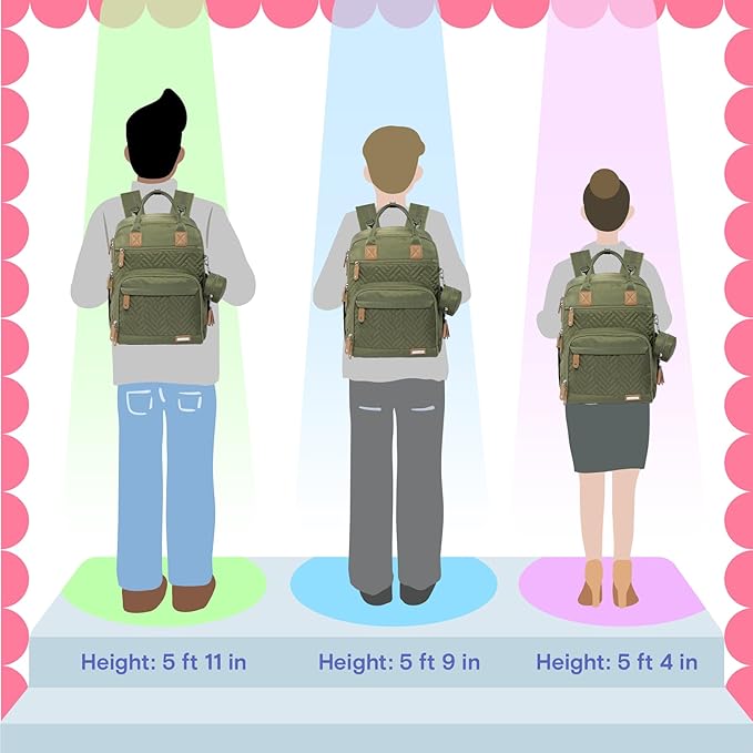 iniuniu Diaper Bag Backpack, 4 in 1 kit Large Unisex Baby Bags for Boys Girls, Waterproof Travel Back Pack with Diaper Pouch